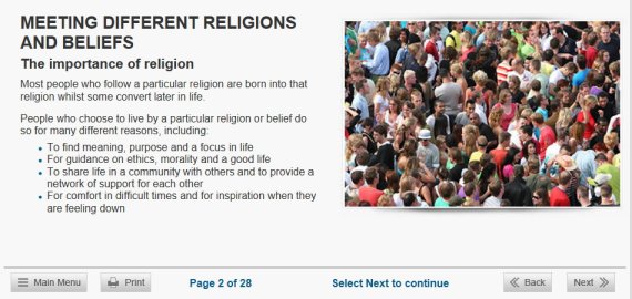 religion belief elearning