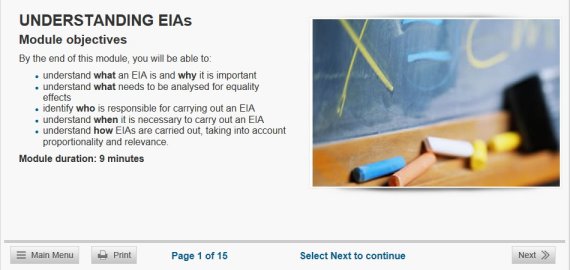 equality impact assessments online training